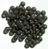 25 8mm Transparent Matte Black Diamond Round Glass Beads